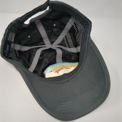 Camp Rainbow Gold Strapback Hat Gray One Size Perforated Sportsman