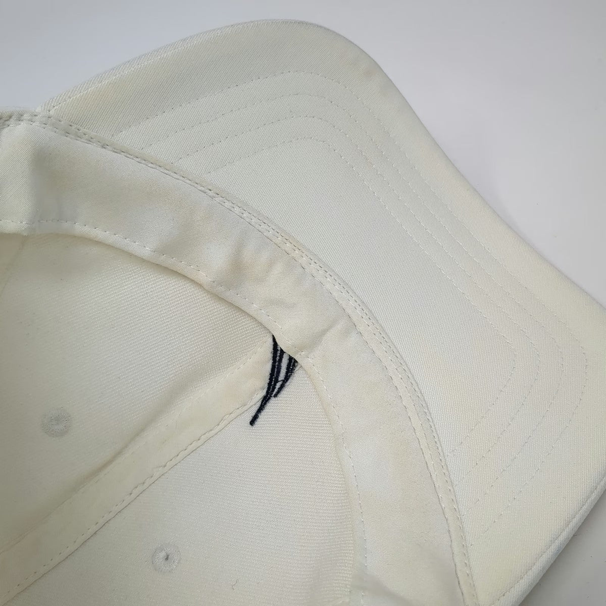 Nautica Baseball Cap White One Size Sail Logo Blue Side Bill Logo Adjustable Hat