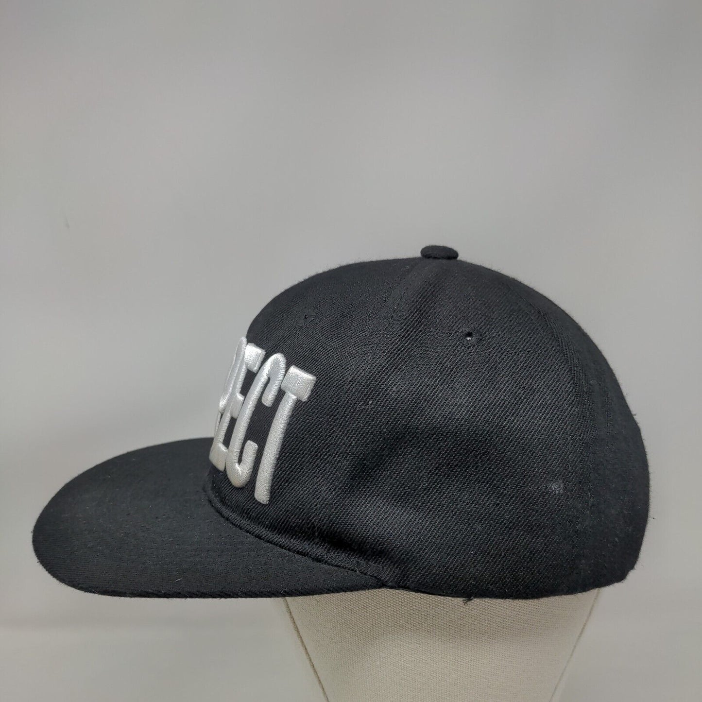 Respect Snapback Hat Black OSFA Adjustable Embroidered New League 6 Panel