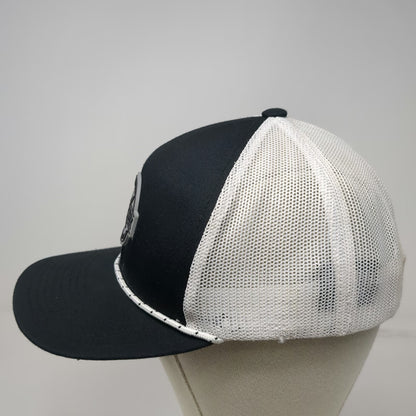 Pacific Headwear Trucker Hat Black White One Size Mesh Back Snapback Rope Patch