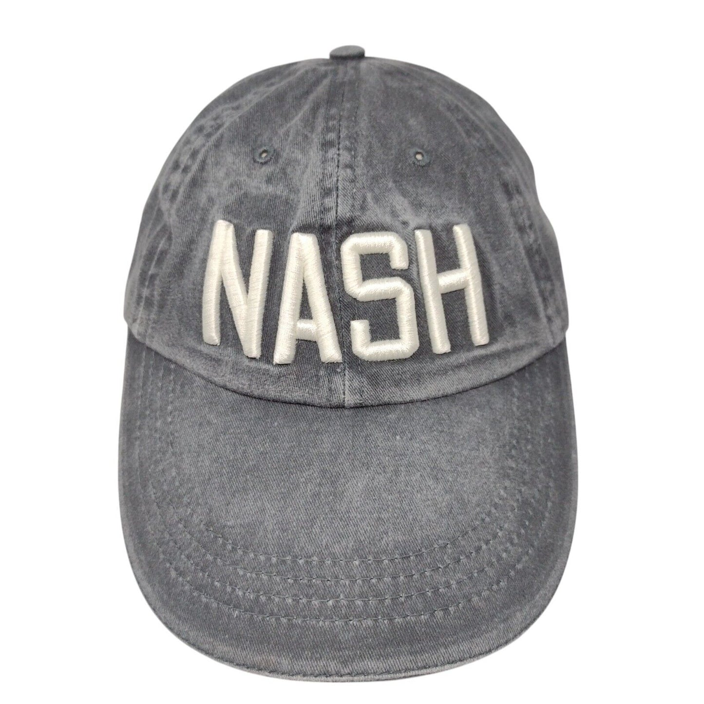 Nash Strapback Hat Gray OSFA Adjustable Embroidered 6 Panel Anvil