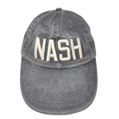 Nash Strapback Hat Gray OSFA Adjustable Embroidered 6 Panel Anvil