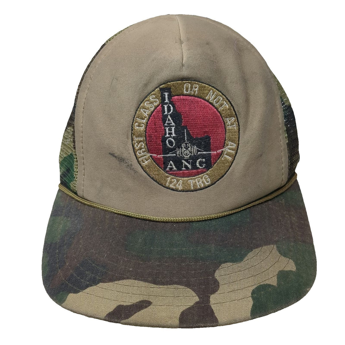 Sportcap Trucker Hat Beige One Size Idaho ANC 124 TRG Military Camo Rope