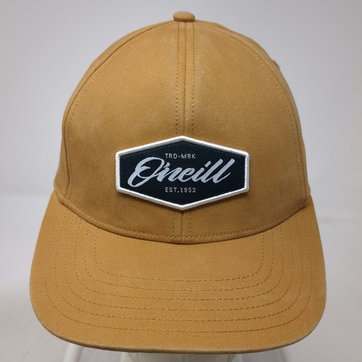 O'Neill Baseball Cap Brown XL Fitted Patch Embroidered 6-Panel Stretch Fit Hat