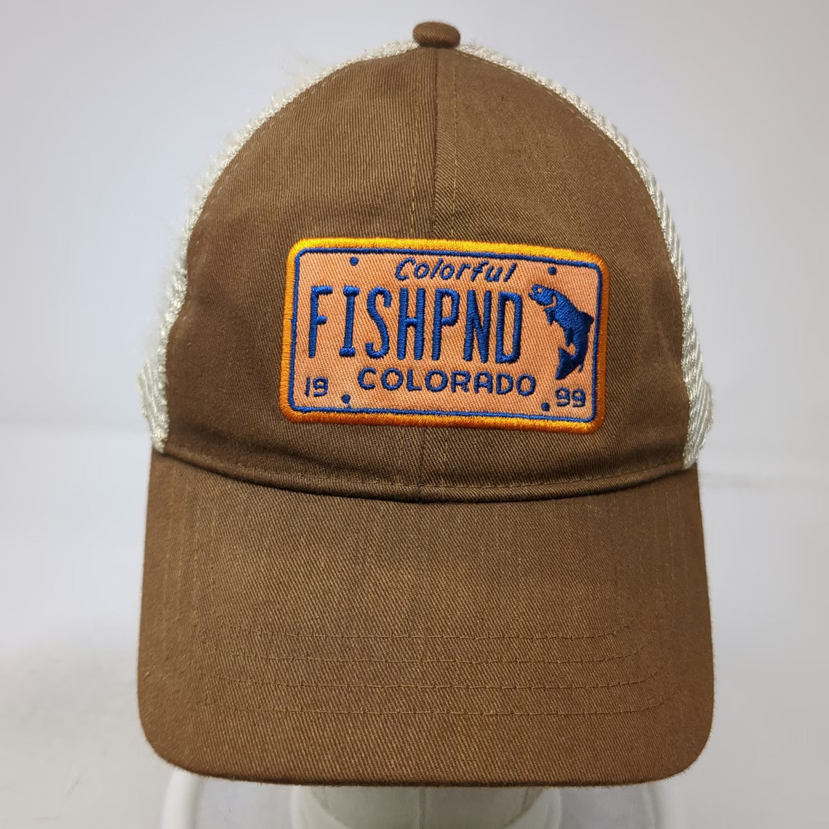 Fishpond Baseball Cap Brown One Size Hat Colorado License Plate Mesh Strapback