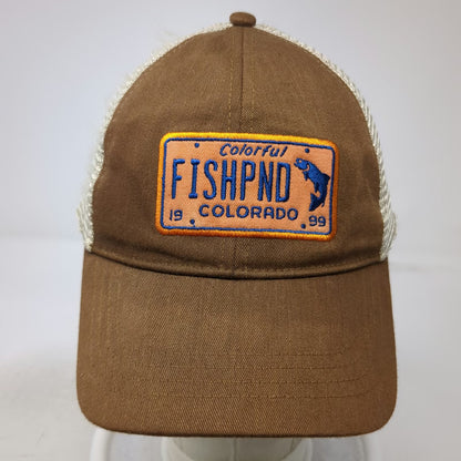 Fishpond Baseball Cap Brown One Size Hat Colorado License Plate Mesh Strapback