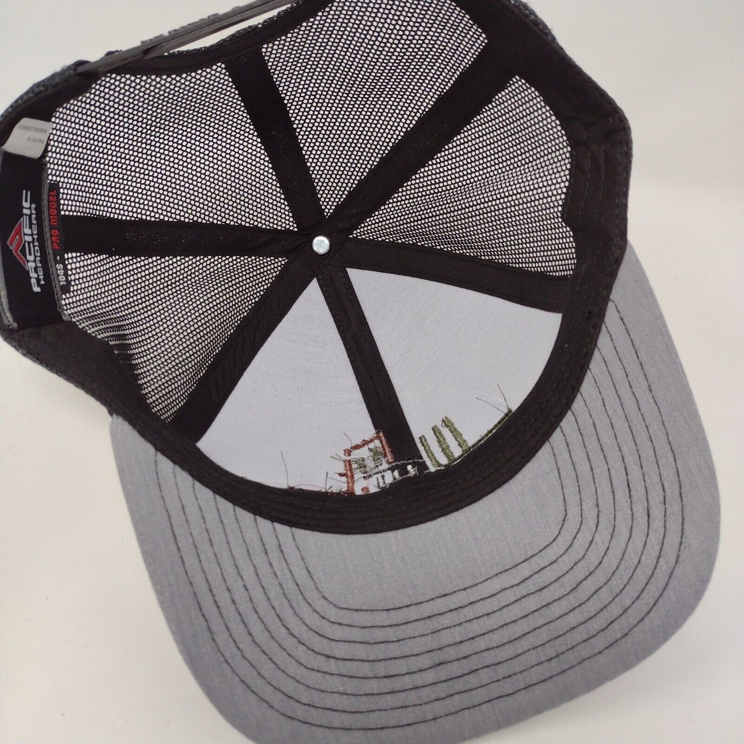 WWT Construction Snapback Trucker Hat Gray OSFA Adjustable Mesh Pacific Headwear