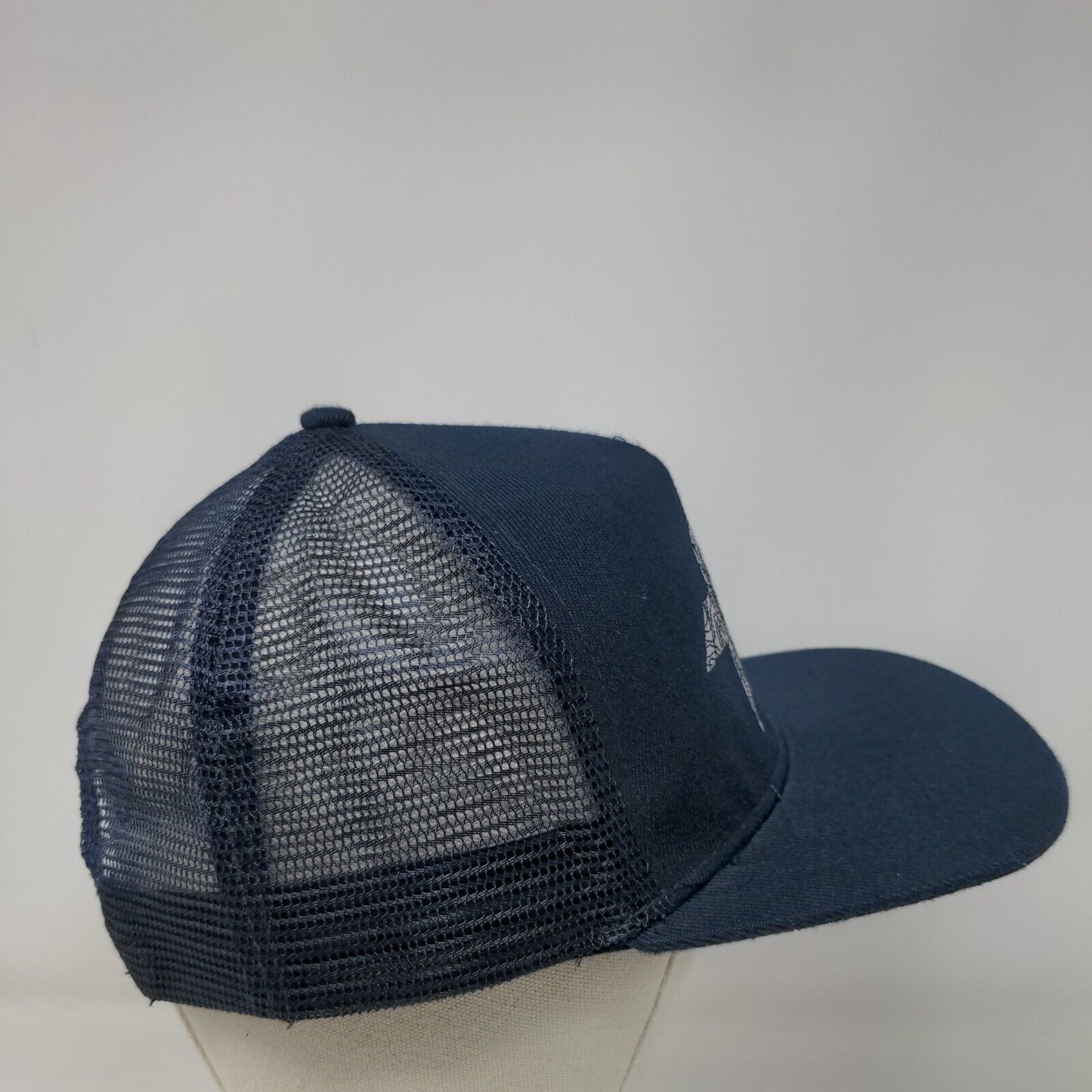 Hyperthreads Snapback Mesh Back Trucker Hat Blue One Size Embroidered