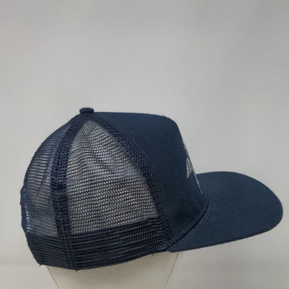 Hyperthreads Snapback Mesh Back Trucker Hat Blue One Size Embroidered