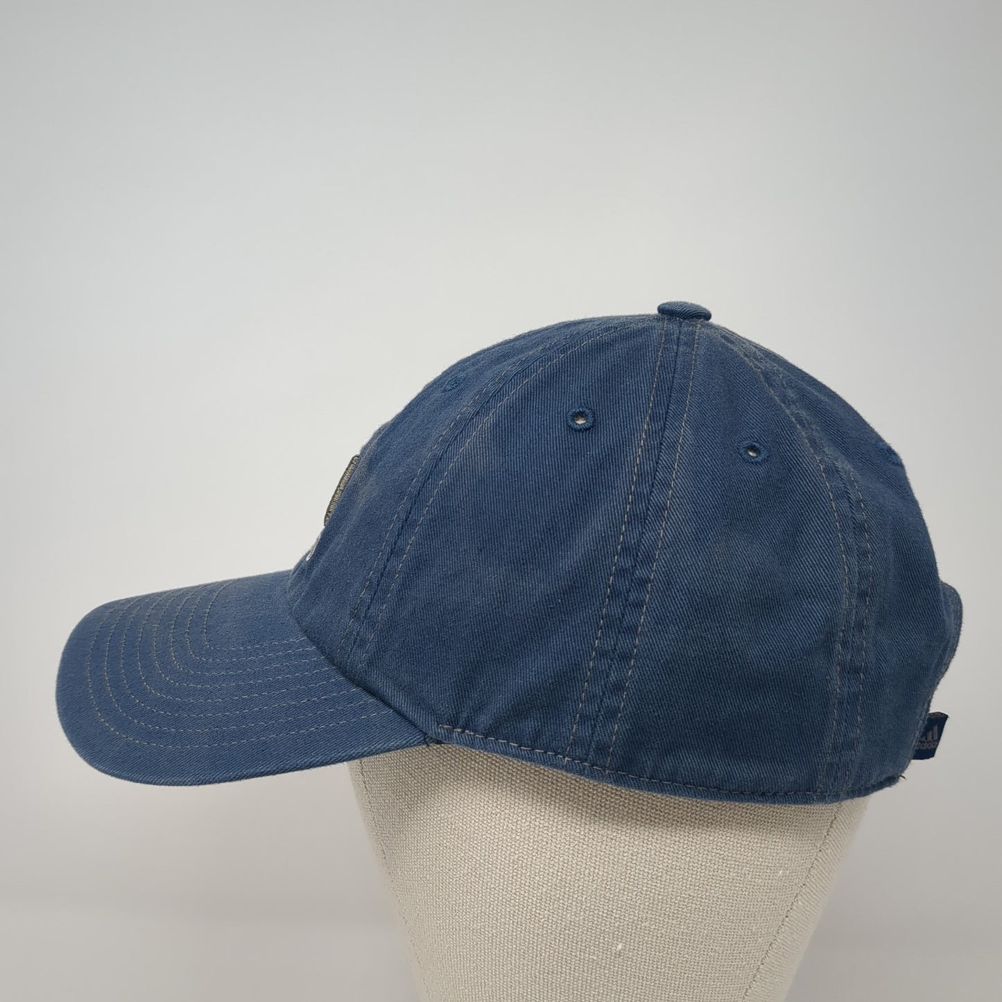 Adidas Slideback Hat Blue One Size Embroidered 3 Stripes Logo Adjustable