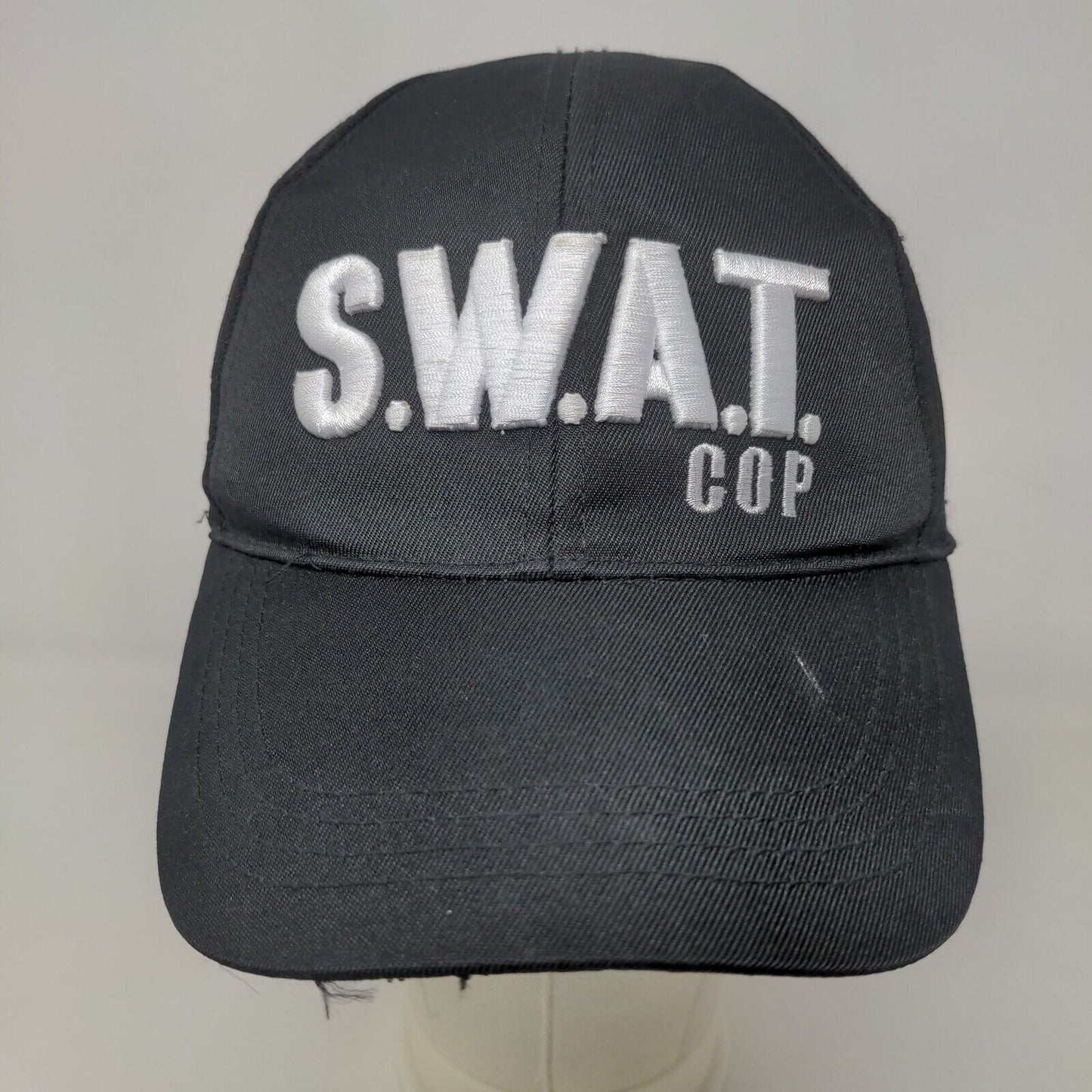 Unbranded Boy's Snapback SWAT Cop Costume Hat Cap Black Adjustable Embroidered