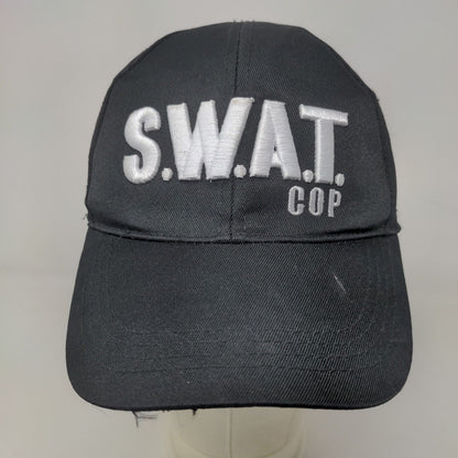 Unbranded Boy's Snapback SWAT Cop Costume Hat Cap Black Adjustable Embroidered