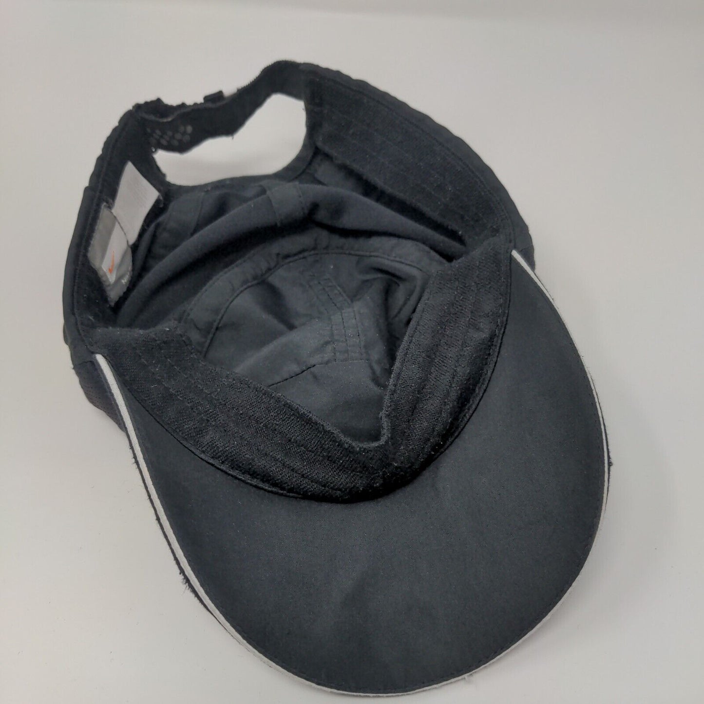Nike Fit Dry Strapback Hat Black OSFA Adjustable Swoosh Running