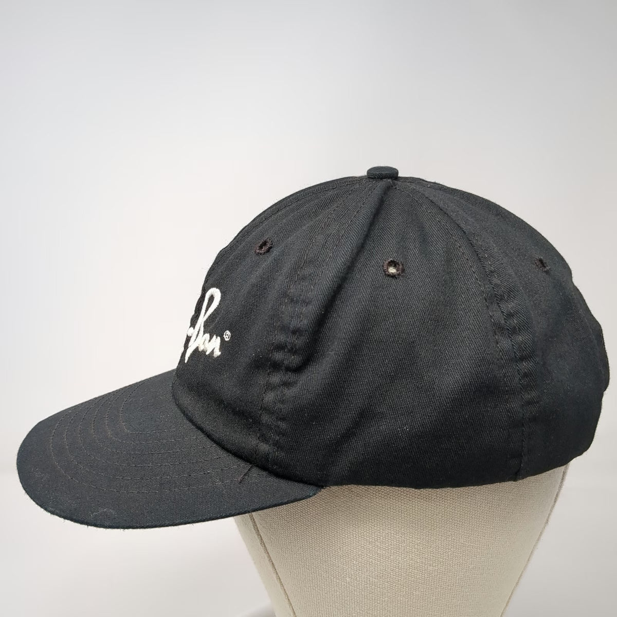 Ray-Ban Snapback Hat Black Green Underbrim Made in USA Script Logo Cap Vintage