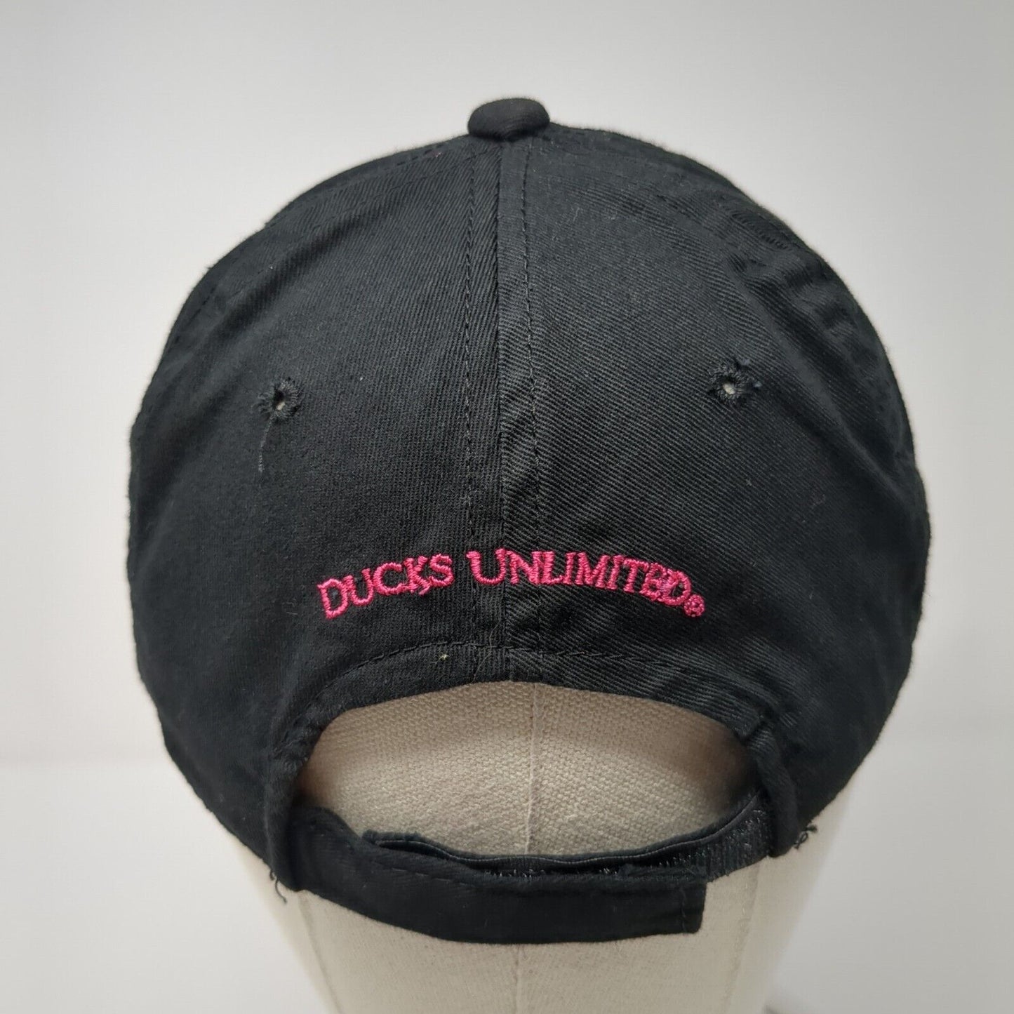 Ducks Unlimited Logo Strapback Hat Black One Size Embroidered 6 Panel