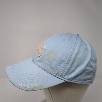 Peace Symbol Slideback Hat Blue One Size Adjustable Solid Life Is Good
