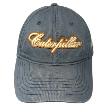 Caterpillar Baseball Cap Blue One Size Script Logo Side Hit Cotton Strapback hat