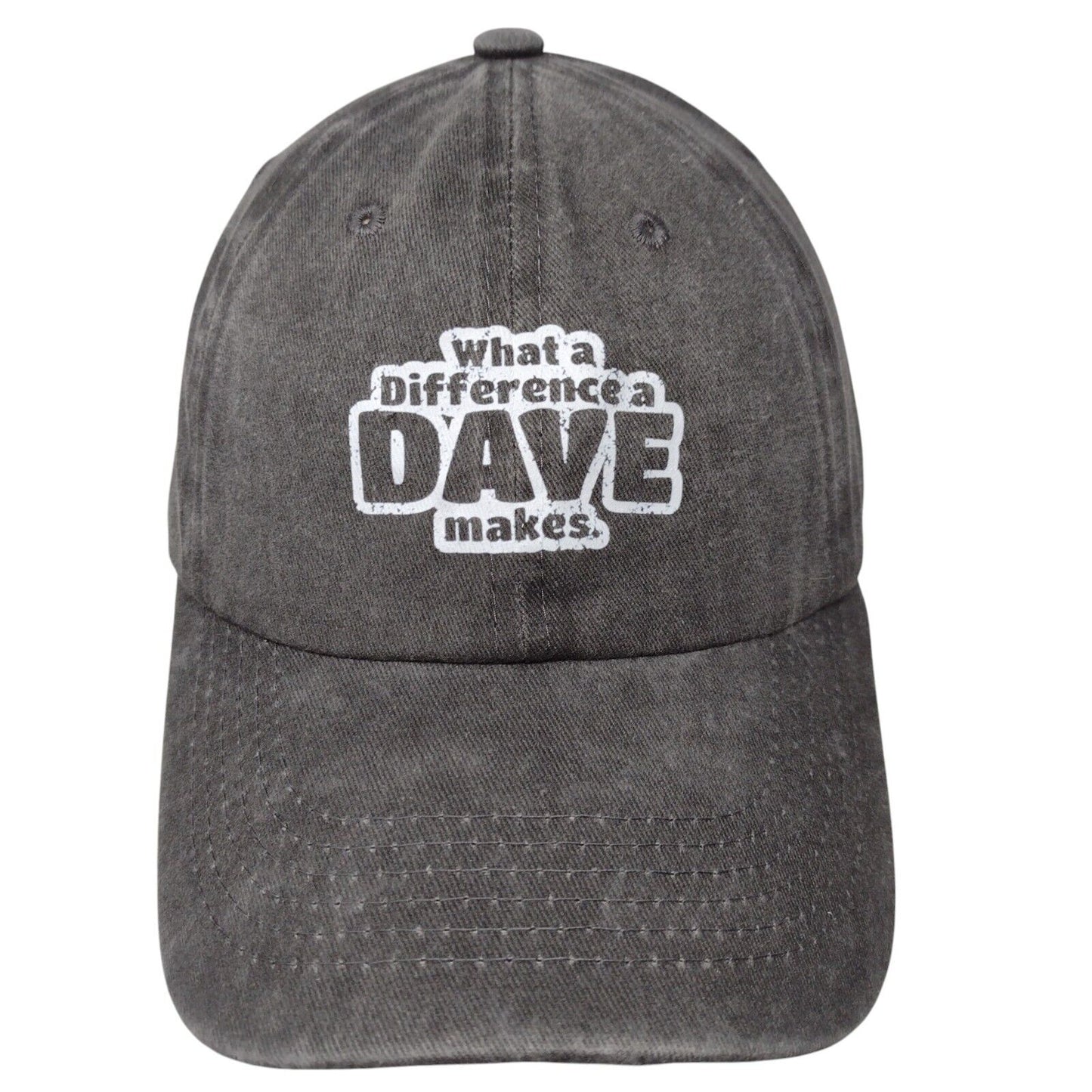 What A Difference A DAVE Makes Slideback Hat Gray OSFA Adjustable 6 Panel Cotton
