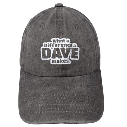 What A Difference A DAVE Makes Slideback Hat Gray OSFA Adjustable 6 Panel Cotton