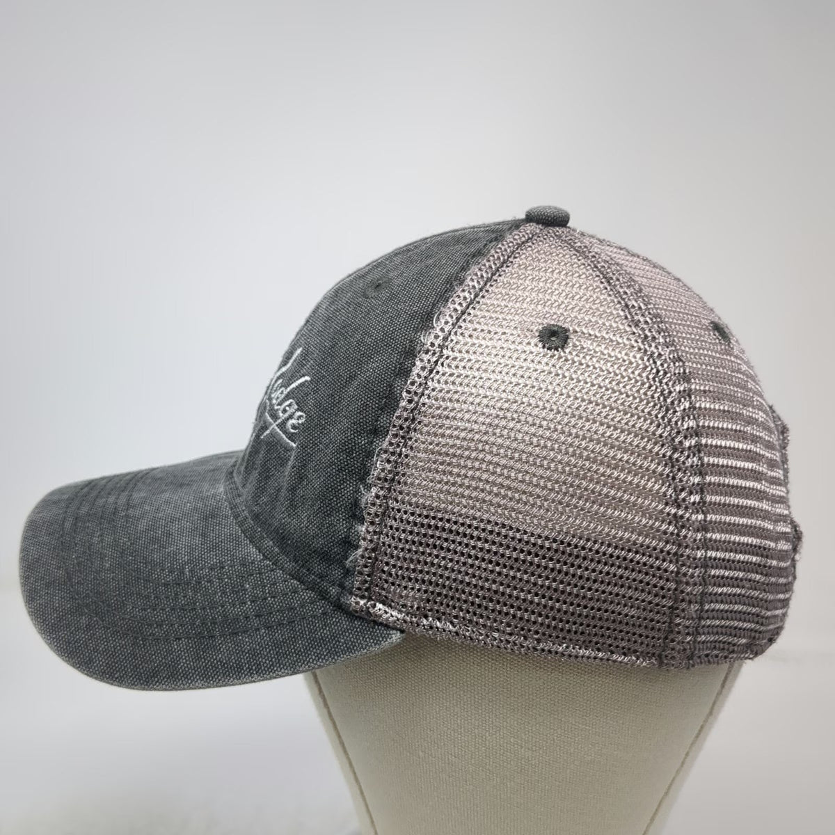 Legacy Trucker Hat Gray OSFM Shore Lodge McCall Idaho Mesh Snapback Adjustable