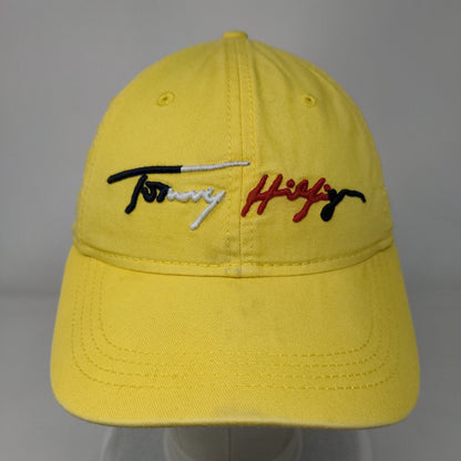Tommy Hilfiger Slideback Hat Yellow One Size Adjustable Embroidered 6 Panel