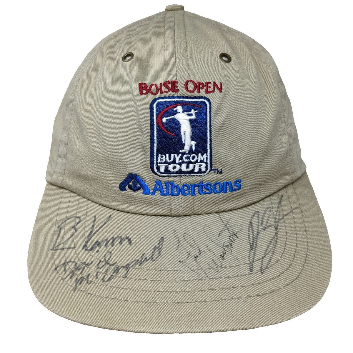 Boise Open Buy Com Tour Albertsons Autographed Hat Beige One Size Baseball Cap