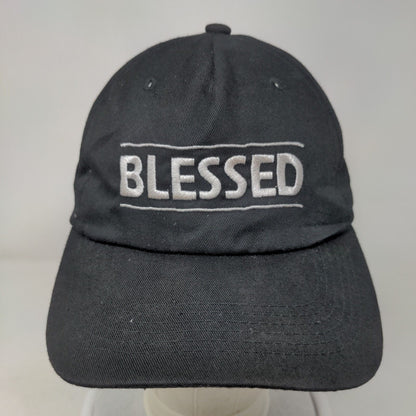 Blessed Strapback Hat Black OSFA Embroidered Adjustable Think Positive