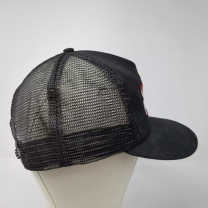 Black Kansas Wheat State Outline Trucker Hat Snapback OS Adjustable USA Vintage