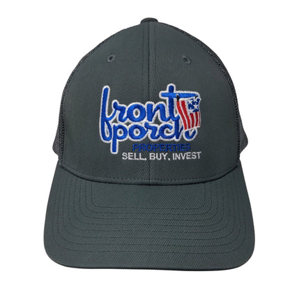 Front Porch Properties Fitted Trucker Hat Gray L/XL Mesh Back 6 Panel