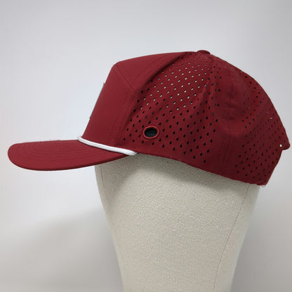 Six Trucker Hat Red One Size Rope Performance Laser Cut Snapback Thirst Project