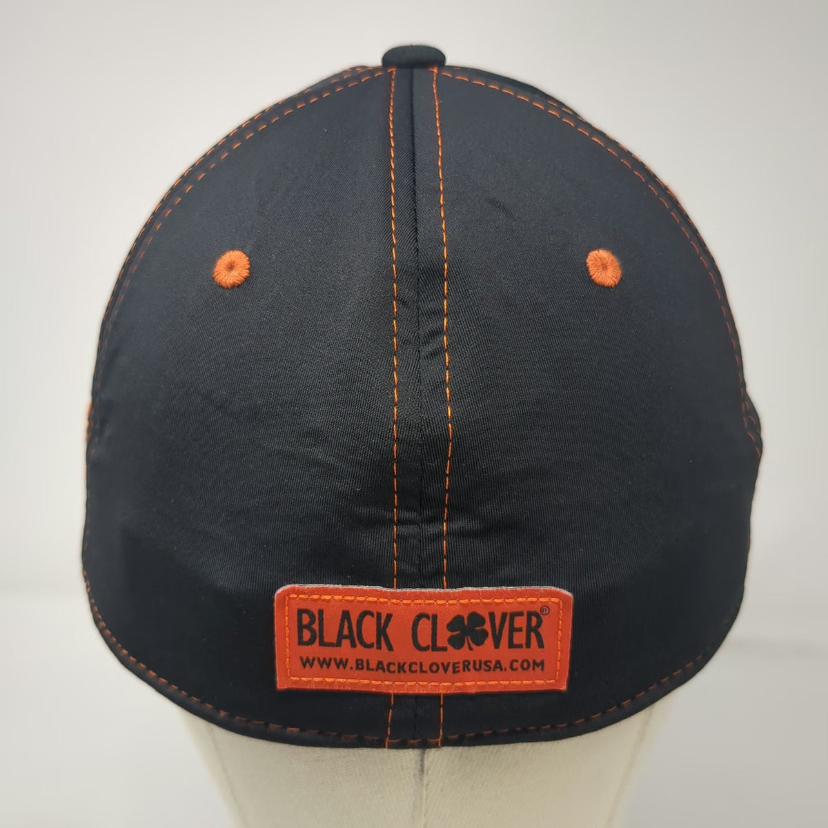 Black Clover Baseball Cap Orange XL Memory Fit Live Lucky Contrast Stitch Hat