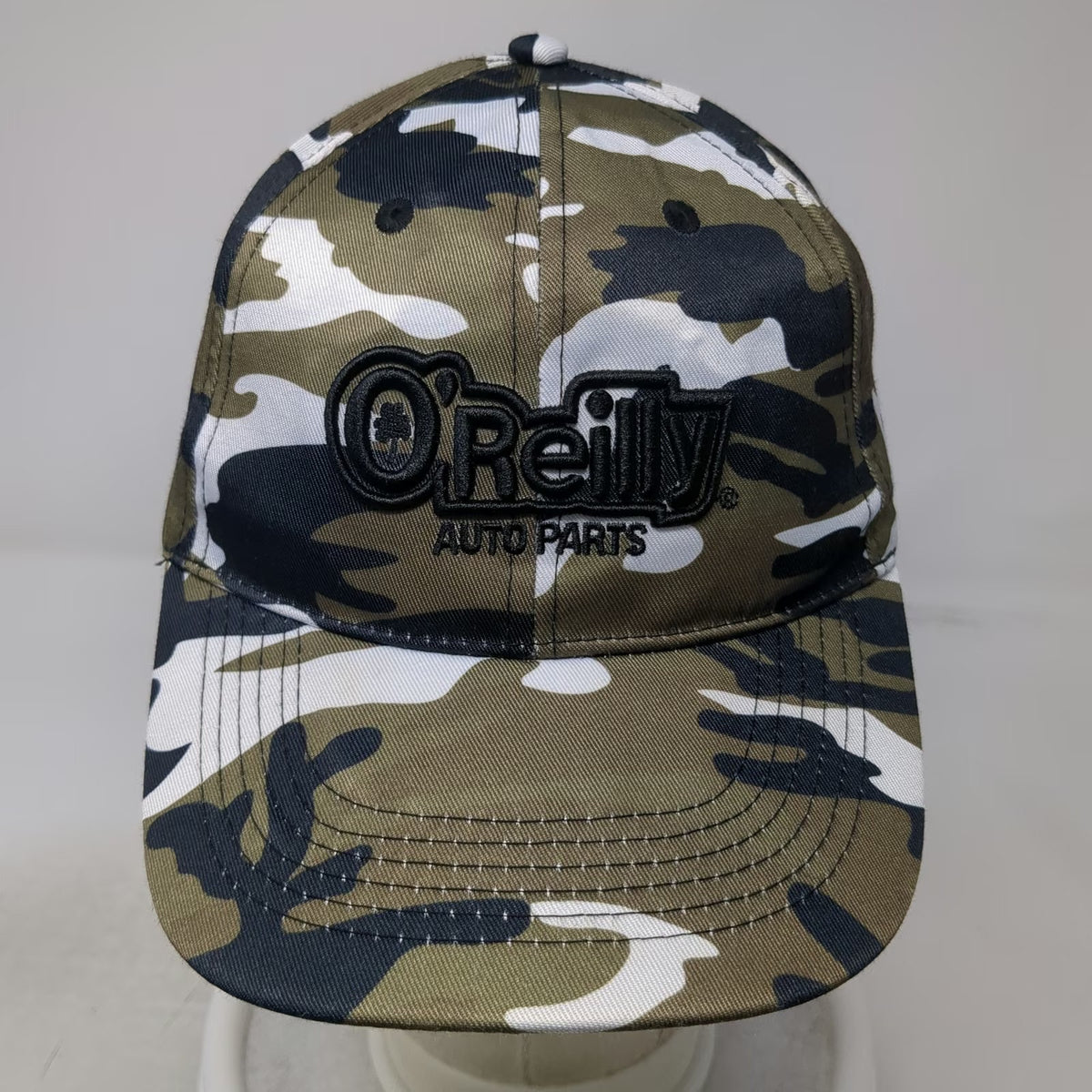 O'Reilly Auto Parts Baseball Cap Green One Size Camo Strapback Shamrock Hat