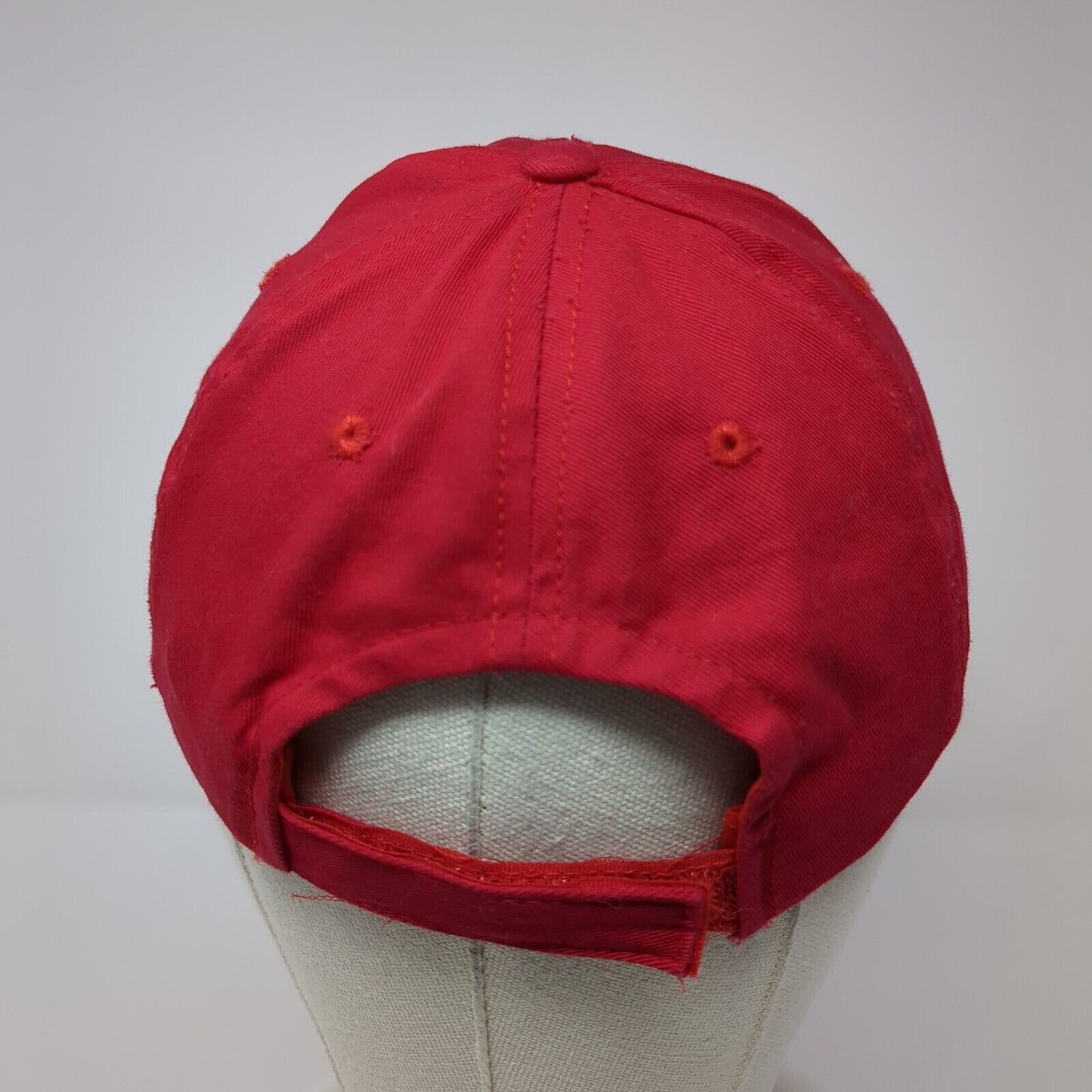 Unbranded Strapback Baseball Cap Red One Size Adjustable Vented Holes Blank