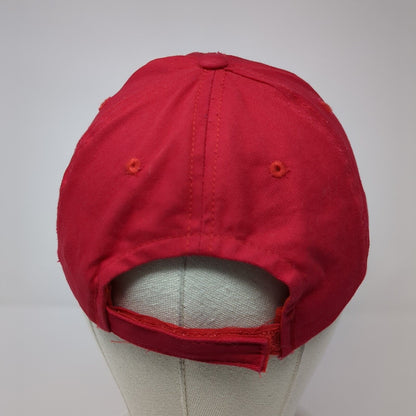 Unbranded Strapback Baseball Cap Red One Size Adjustable Vented Holes Blank