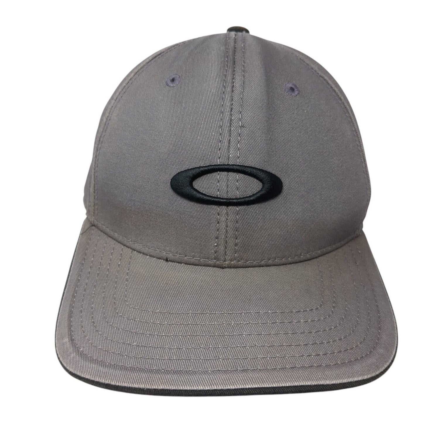 Oakley Snapback Hat Gray One Size Adjustable Embroidered Logo 6 Panel