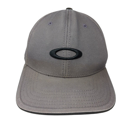 Oakley Snapback Hat Gray One Size Adjustable Embroidered Logo 6 Panel