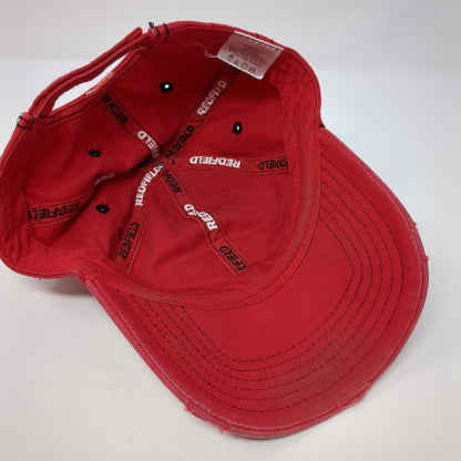 Redfield Strapback Hat Red One Size Adjustable Solid 6 Panel Outdoor