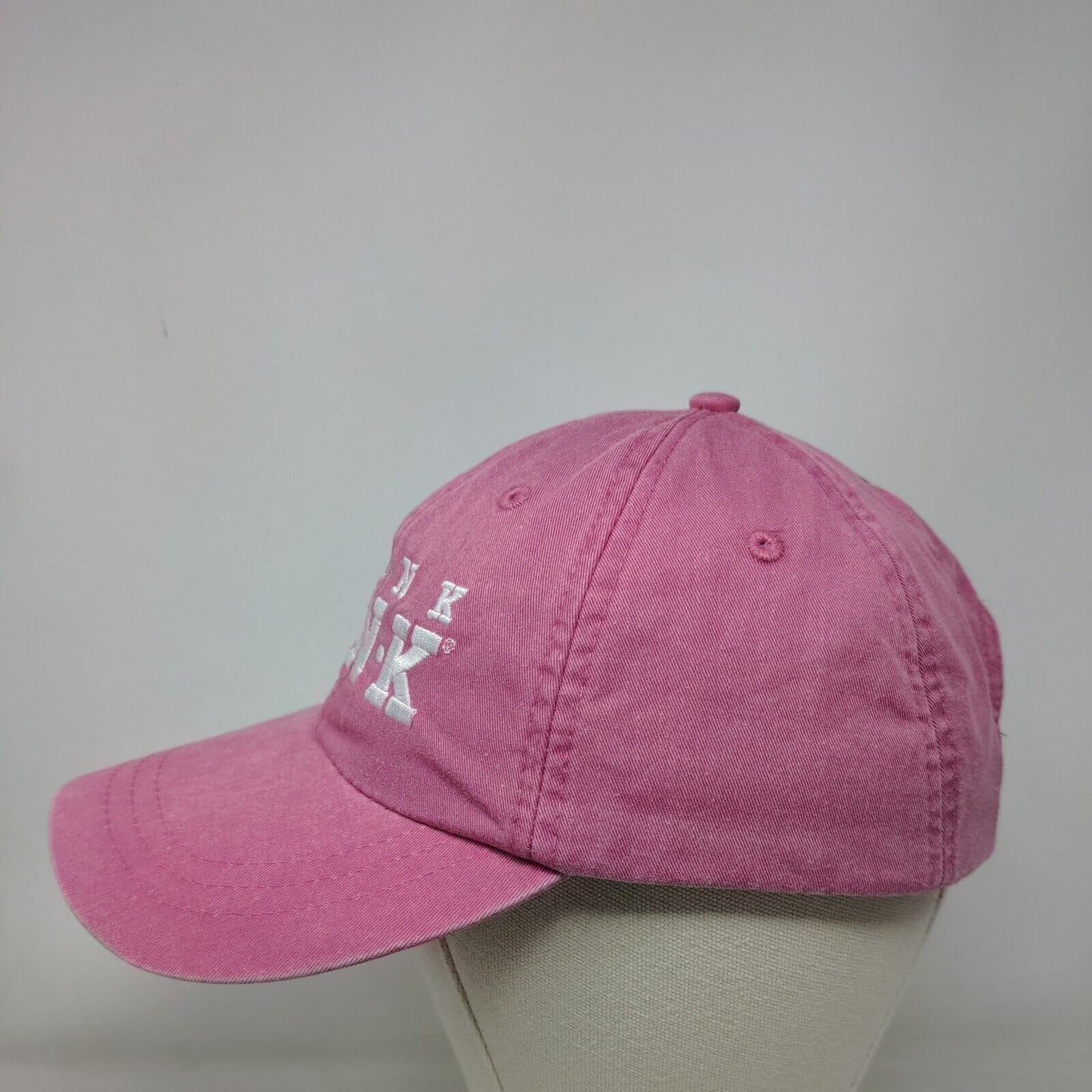 Think Pink Ribbon Slideback Hat Pink One Size Leather Strap Adams