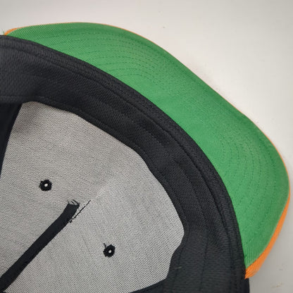 Puma Trucker Hat Black Orange One Size Snapback Flat Brim Mesh Performance