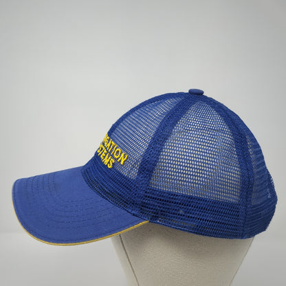 T-L Irrigation Systems Strapback Trucker Hat Blue One Size Adjustable Mesh Back