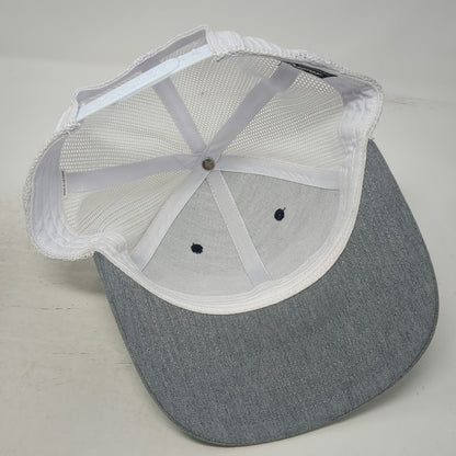 Richardson Trucker Hat Blue Gray White One Size Ardurra Leather Patch Mesh 112