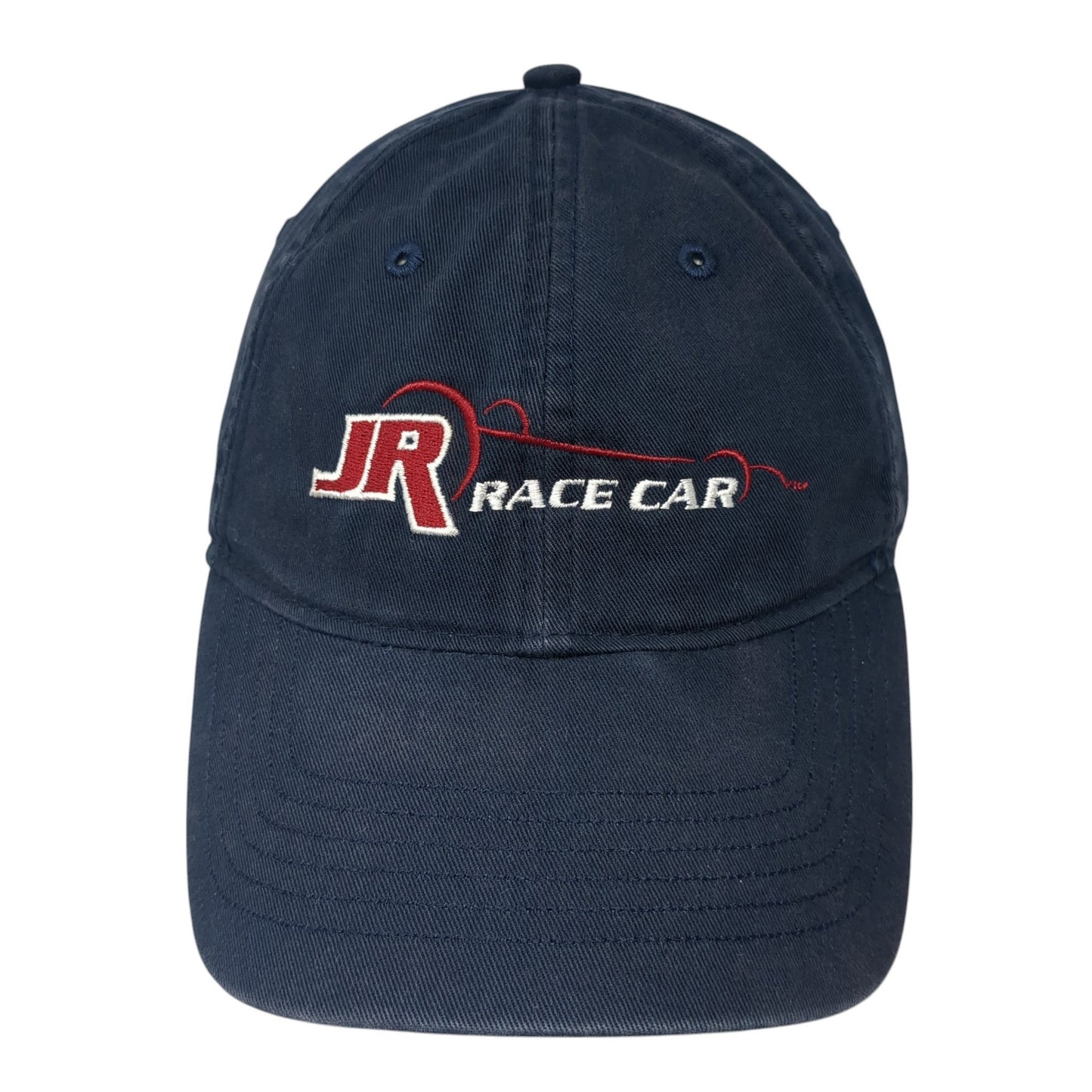 JR Race Car Strapback Hat Blue One Size Adjustable Embroidered 6 Panel