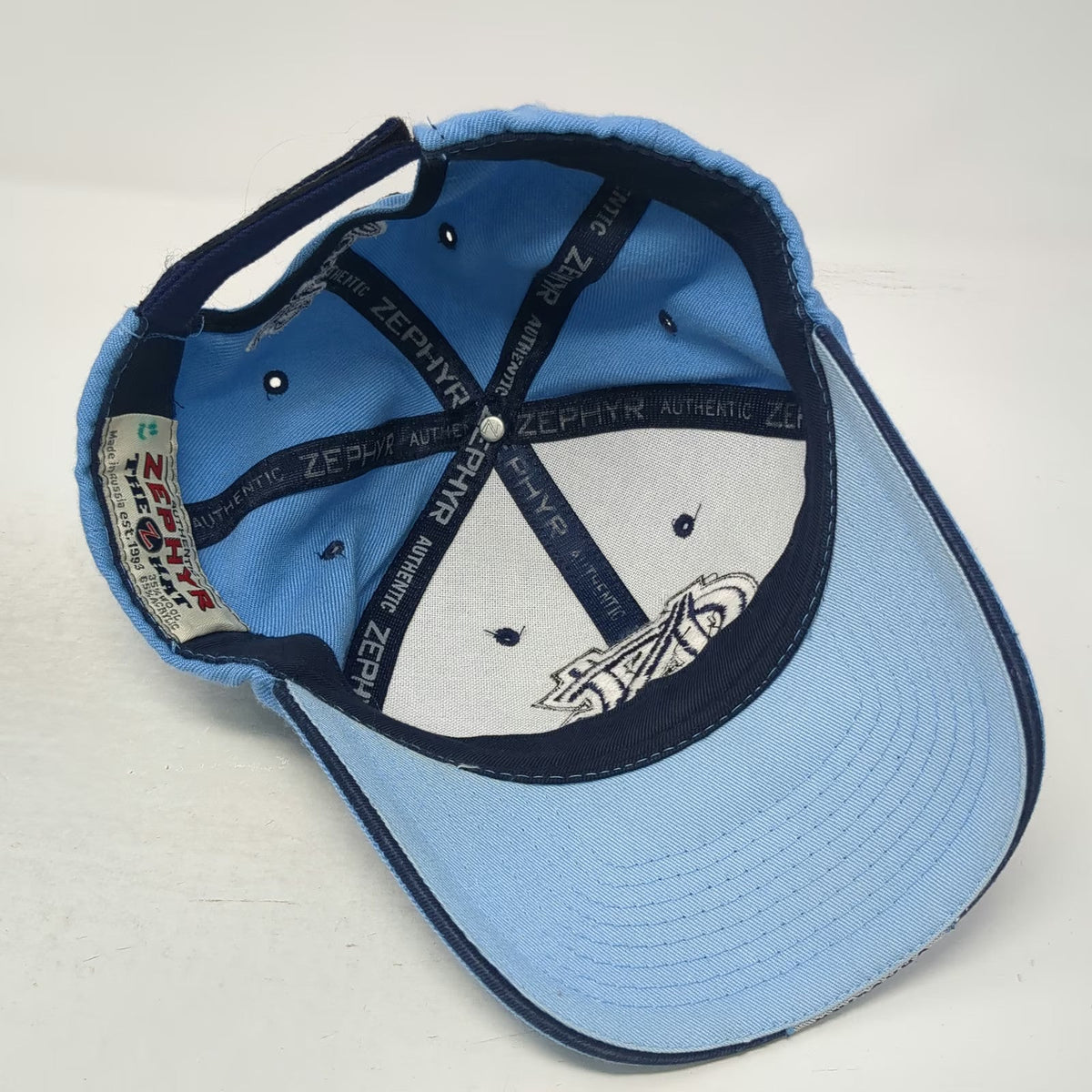 North Carolina Tar Heels NCAA Zephyr Blue Hat One Size Strapback Wool Blend OS