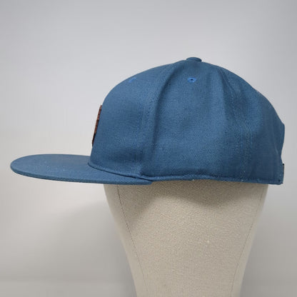 Discrete Baseball Cap Blue One Size Leather Patch Cannabis Strapback Hat