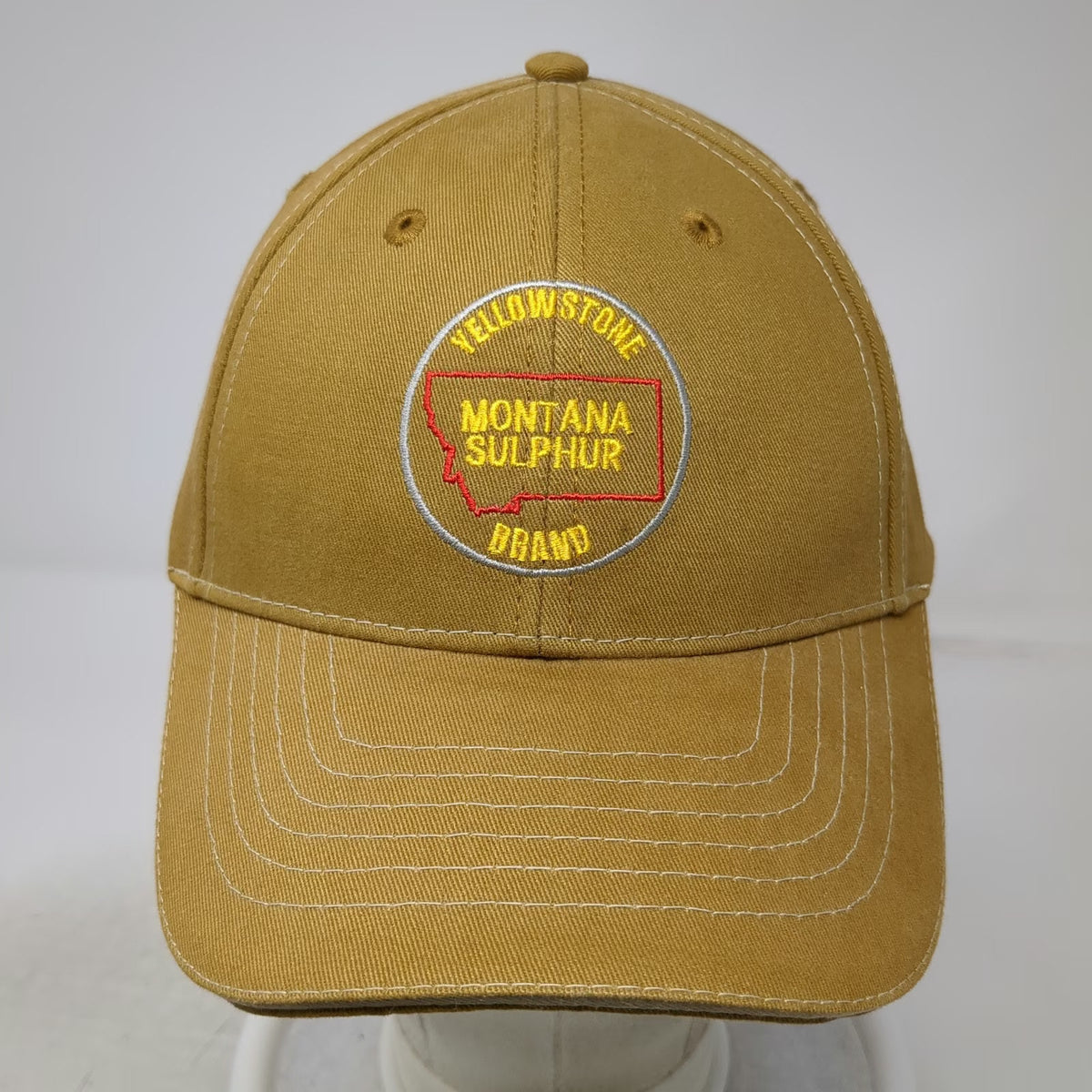 Montana Sulphur Yellowstone Brand Baseball Cap Brown One Size Strapback Hat