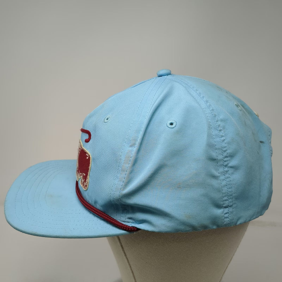 Lazy J Ranch Wear 5 Panel Blue One Size Rope Hat Snapback Bull Graphic Premium