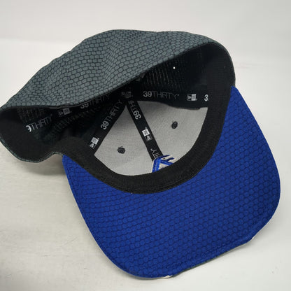 New Era Baseball Cap Gray Blue XL 39THIRTY Stretch Fit Honeycomb Gothic A Hat