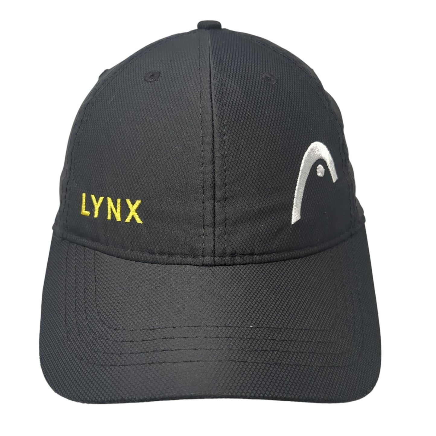 Lynx Strapback Hat Black One Size Adjustable Embroidered Solid 6 Panel