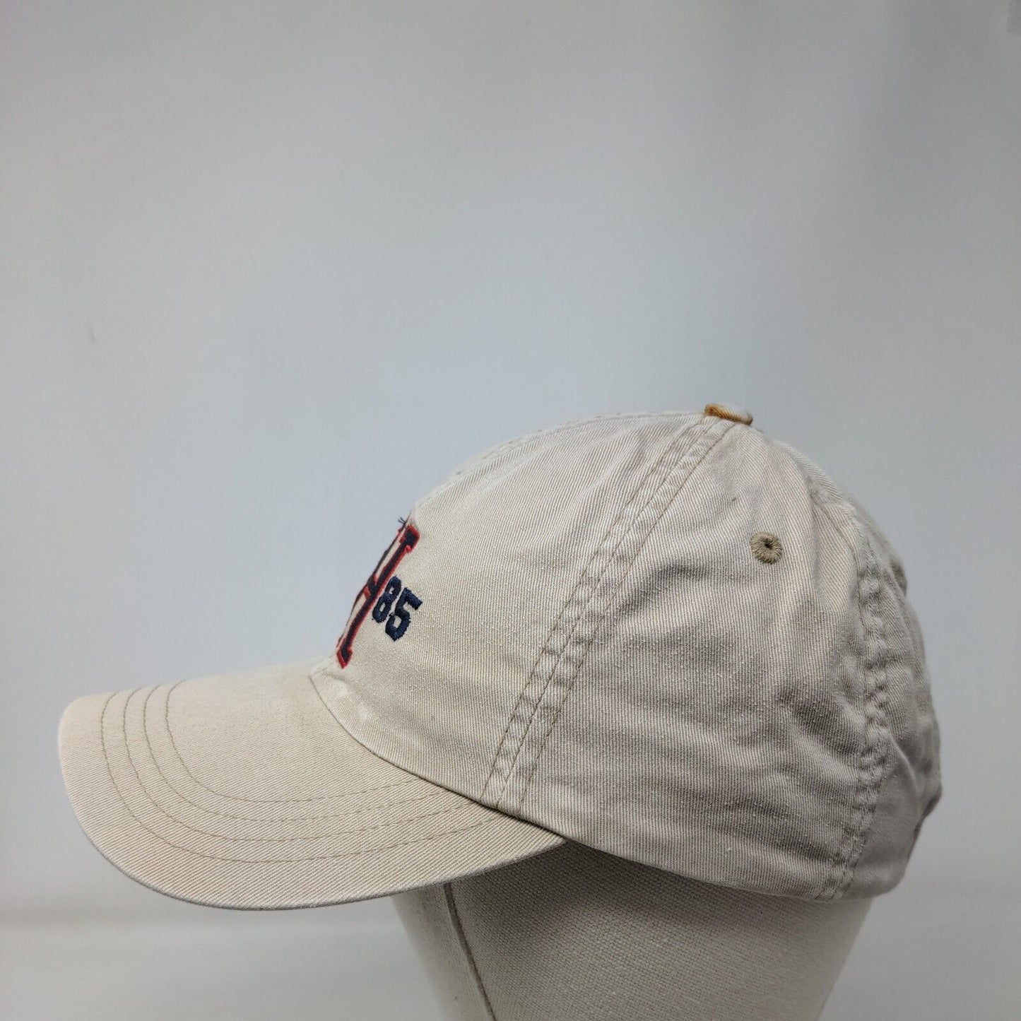 Tommy Hilfiger 1985 Slideback Hat Tan OSFA Embroidered Leather Strap