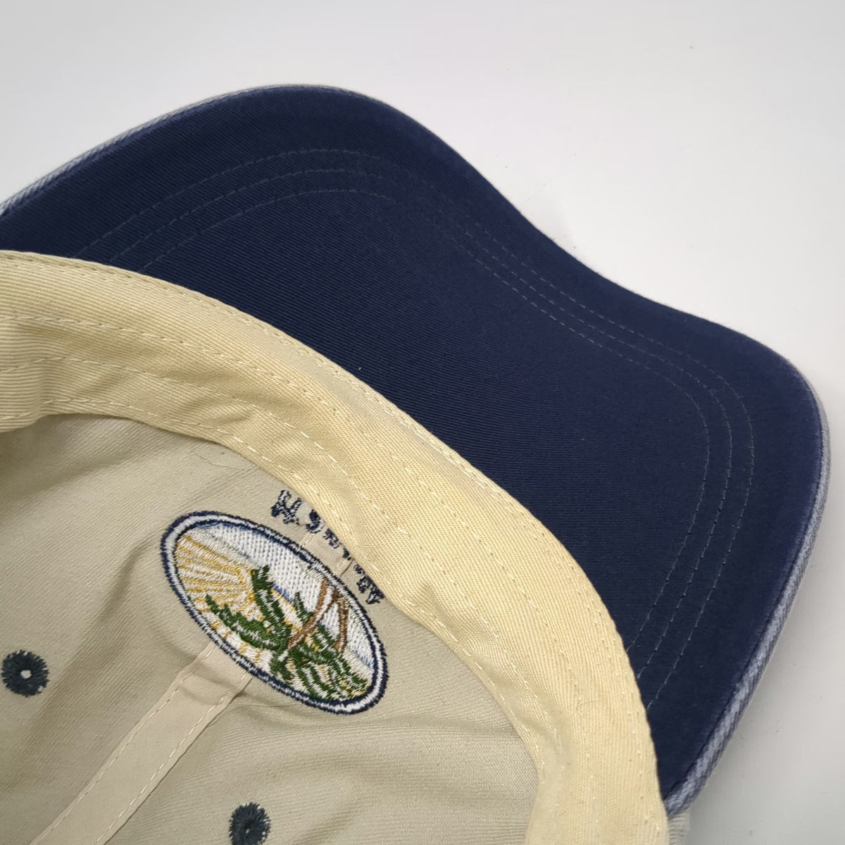 Ouray Hawaii Palm Tree Embroidered Baseball Cap Beige Blue One Size Hat Souvenir